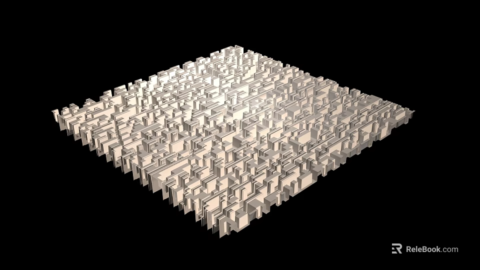 Modern Geometric Art Installation With Stacked White Modules And Light Shadow Effects 3d model 