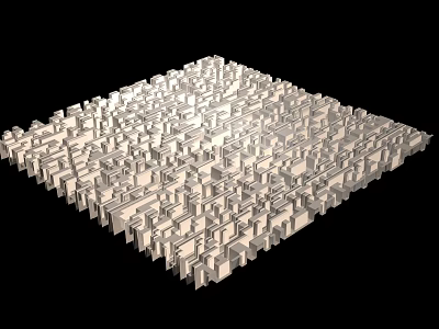 Modern Geometric Art Installation With Stacked White Modules And Light Shadow Effects 3d model