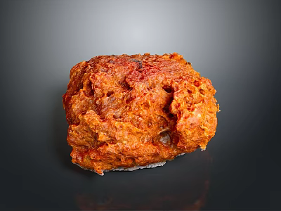 Orange Rough Stone With Porous Surface And Textured Structure On Dark Background 3d model