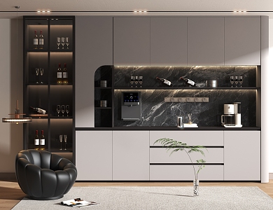 Modern Wine Cabinet 3d model