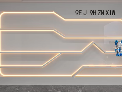 Modern Wall Mounted Display Shelves With Sleek Design And LED Strip Lighting 3d model