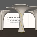 Organic Shaped White Columns with Yellow Accents in Modern Interior Design