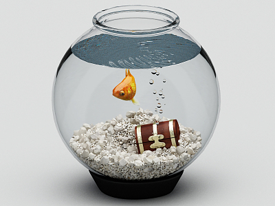 Modern fish tank 3d model