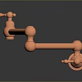 Copper Modern Faucet With Double Handle And Long Spout For Household Use