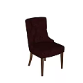 Burgundy Velvet Tufted Accent Chair With Wooden Legs And Modern Design