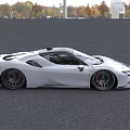 White Sports Car With Low Profile And Sleek Aerodynamic Body