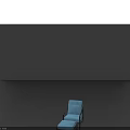 Modern Blue Upholstered Lounge Chair With Black Frame And Matching Ottoman