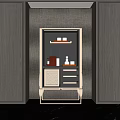 Elegant Modern Wine Cabinet With Glass Door Shelves And Wooden Panel Interior Design