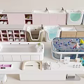 Colorful Household Items Collection Featuring Bathtub Sinks Storage Cabinets Kids Play Pool And Organized Storage