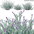 Decorative Ornament Set with Purple Flowers and Green Leaves for Home Decor