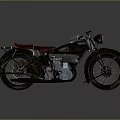 Vintage Motorcycle With Red Seat Classic Design Old Metal Body And Wheel Details