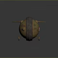Camouflage Tank Turret With Red Star 324 And Gun Barrel