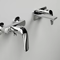 Modern Wall Mounted Chrome Bathroom Faucets With Sleek Silver Finish Design