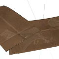 Used Brown Cardboard Boxes Folded With Wear Marks On White Background 3d model