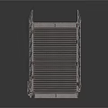 Industrial Metal Ramp Structure With Handrails And Steps
