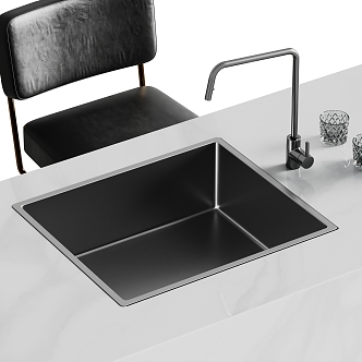 Sink stainless steel sink glass cup 3d model