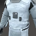 White Astronaut Spacesuit For Space Missions With Helmet And Protective Layers