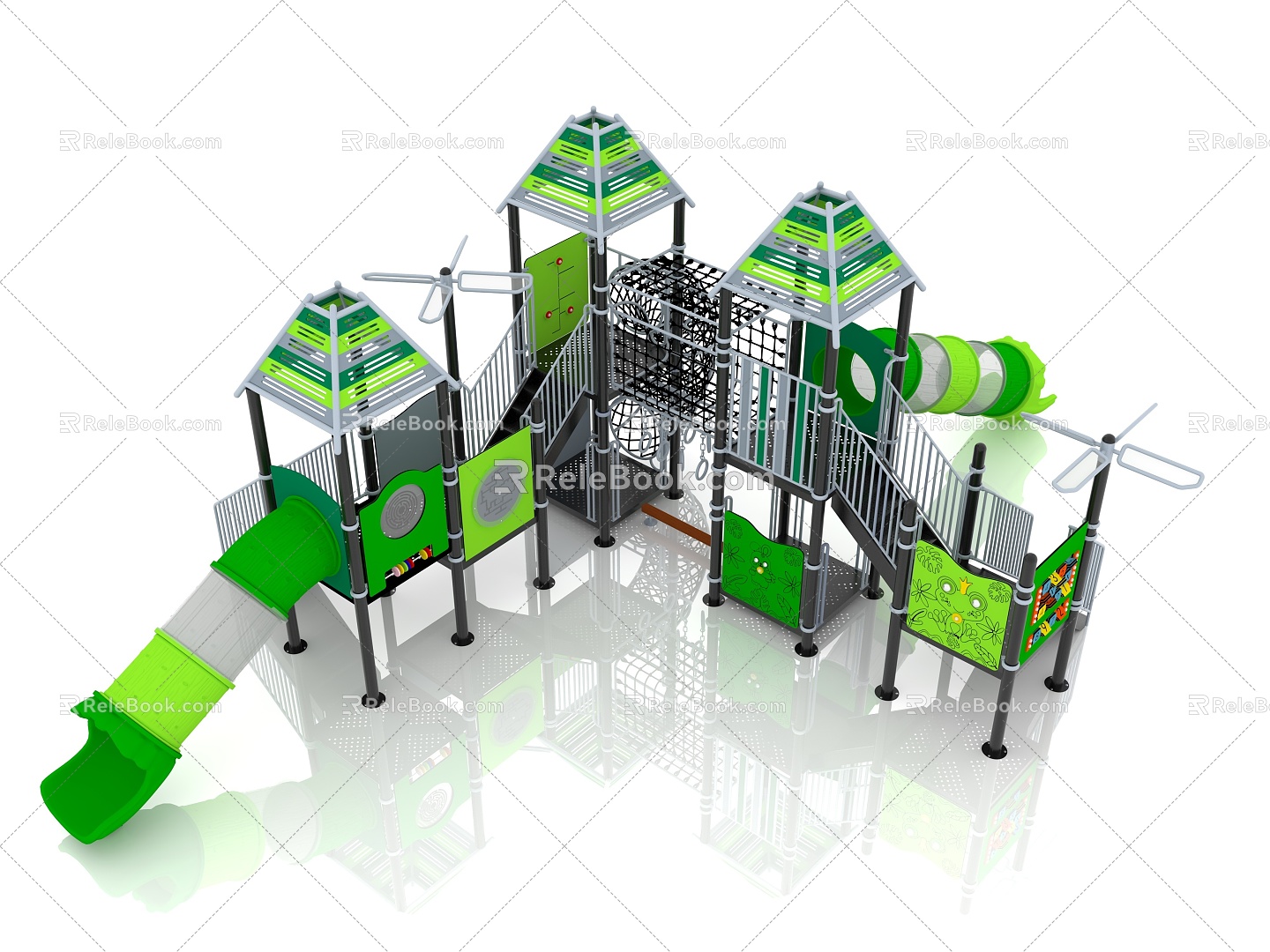 Outdoor Combination Slide Children's Slide Slide Combination Slide Outdoor Little Doctor Amusement Equipment 3d model