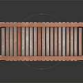 Wooden Arched Bridge Model With Railings And Slatted Deck Design