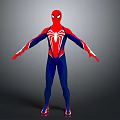 Spider Man Costume Red And Blue With White Spider Logo Arms Outstretched Body View