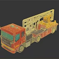 Red Fire Truck With Extended Ladder And Orange Rescue Equipment