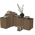 Modern solid wood side table corner table 3d model