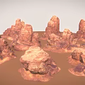 Natural Rock Cluster With Rugged Textured Surfaces And Earthy Brown Red Tones