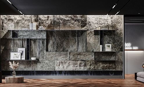 Modern background wall TV background wall stone background wall rock background wall cultural stone background wall stone wall 3d model