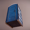 Blue Portable Outdoor Toilet With Ventilated Roof And Single Unit Design