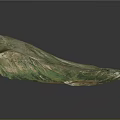 3D Mountainous Terrain Model With Green Vegetation Snow Patches And Winding Valleys