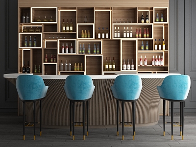 Light Luxury Bar Chair Combination Bar Table Bar Chair model