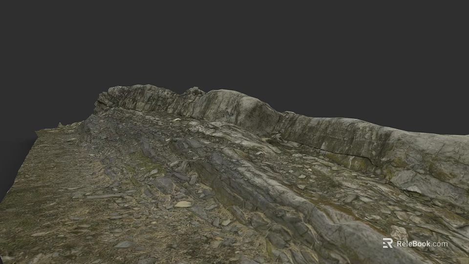 Micro Terrain Rocky Surface With Layered Rock Formations And Natural Texture 3d model 
