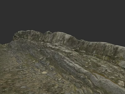 Micro Terrain Rocky Surface With Layered Rock Formations And Natural Texture 3d model
