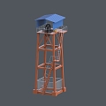 Derrick overhead wheel tower construction rack 3d model