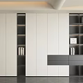 Modern Decorative Cabinet Interior Design With Sleek Open Shelves And Closed Storage Cabinets