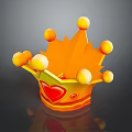 Hardware Tools Orange Crown Design With Yellow Spherical Decorations And Red Heart Detail