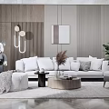 Modern sofa coffee table combination 3d model