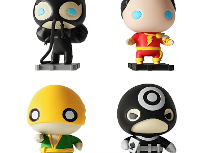 Cute Superhero Dolls With Colorful Costumes And Unique Character Designs 3d model