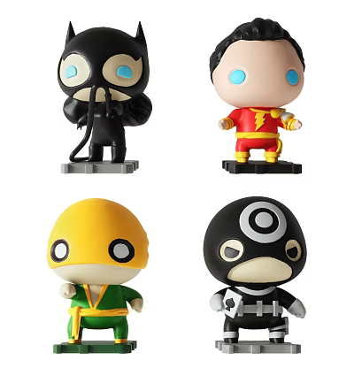 Cute Superhero Dolls With Colorful Costumes And Unique Character Designs 3d model