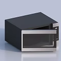 Sleek Modern Kitchen Microwave Oven With Black Silver Exterior And Glass Door
