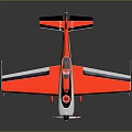 Red And White Model Airplane With Black Stripes On Wings Tail And Propeller Design