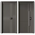 Modern Security Doors With Various Textured Panels Secure Locks And Contemporary Design 3d model