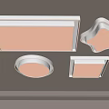 Modern White Ceiling Lights With Various Shapes And Edge Lighting Design 3d model