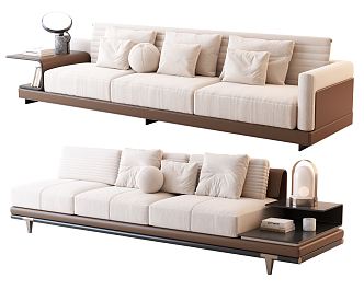 Modern three-seat sofa multiplayer sofa 3d model