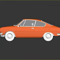 Orange Classic Sedan 3D Render With Smooth Body And Reflection Effects 3d model