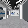 Science and technology exhibition hall LED splicing large screen development history wall interactive touch screen 3d model