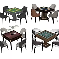 Modern Mahjong Table and Chair Mahjong Table Chess and Card Table 3d model