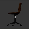 Brown Leather Office Chair With Swivel Base And Rolling Casters 3d model