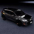 Sleek Silver SUV With Black Roof And Red Accent Wheels On Gray Floor
