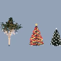 Creative Tree Pool Design With Various Decorated Trees And Festive Lights